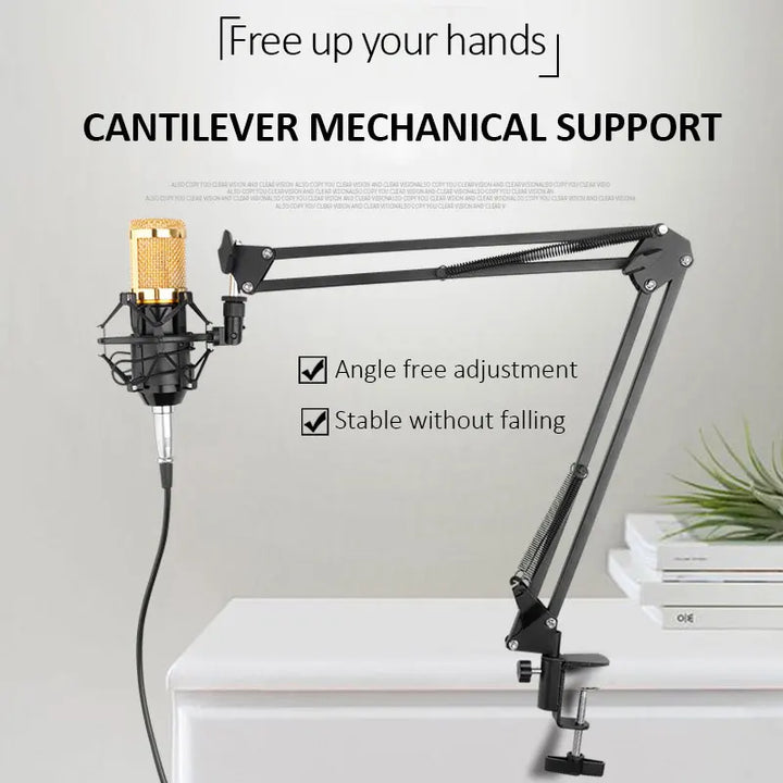 Bm800 Condenser Microphone V8 Mobile Phone Sound Card Anchor Computer Recording Stand Live Streaming Online Usb Cantilever Brack
