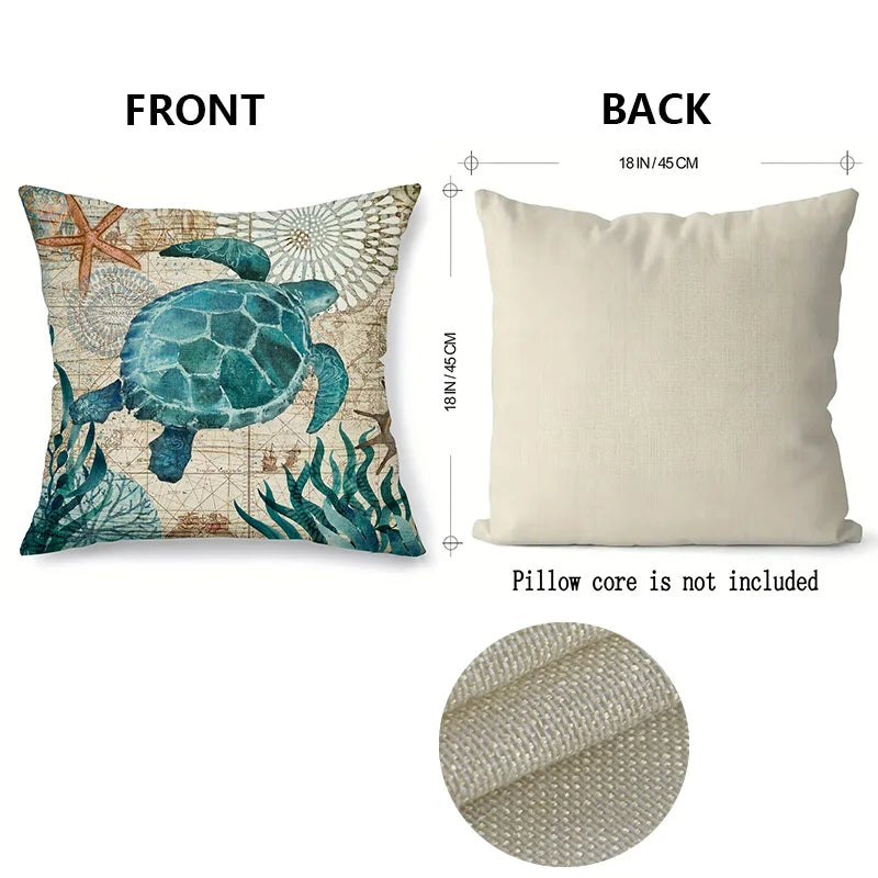 coastal pillow covers set for couch or bedroom
