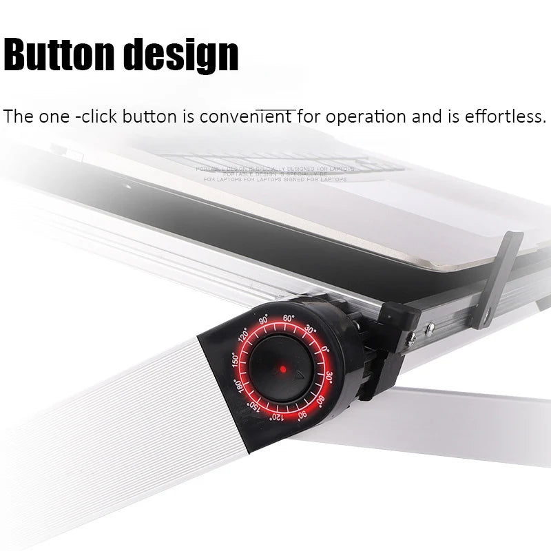 Adjustable Laptop Desk Stand Portable Aluminum Ergonomic Lapdesk ForSofa PC Notebook Table Desk Stand With Mouse Pad Punk