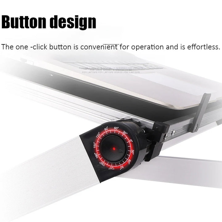 Adjustable Laptop Desk Stand Portable Aluminum Ergonomic Lapdesk ForSofa PC Notebook Table Desk Stand With Mouse Pad Punk