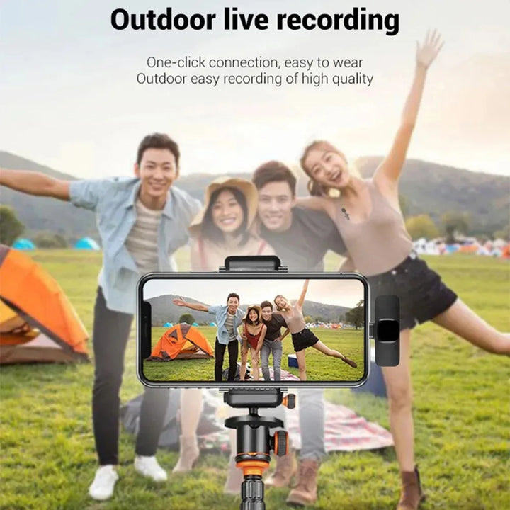 Wireless Lavalier Microphone Audio Video Recording Mini Mic For iPhone Android Laptop Live Gaming Mobile Phone Microphone