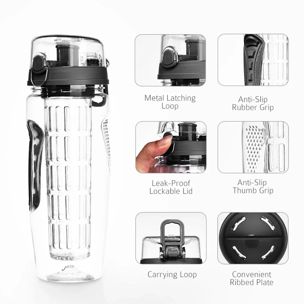 BPA Free Fruit Infuser Water Bottle Juice Shaker Sports Lemon Water Bottle Fitness Sport Fruit Drinking Bottles for Girl