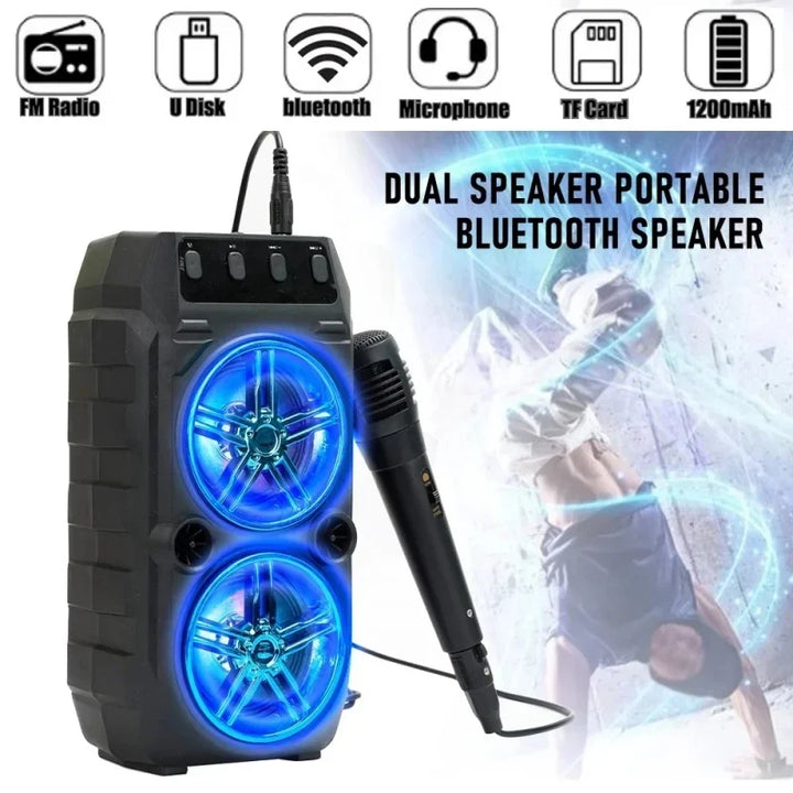 Wireless Dual Speaker Outdoor Portable High Volume Square Dance Subwoofer Card Insertion Caixa De Som Bluetooth Speaker Soundbar