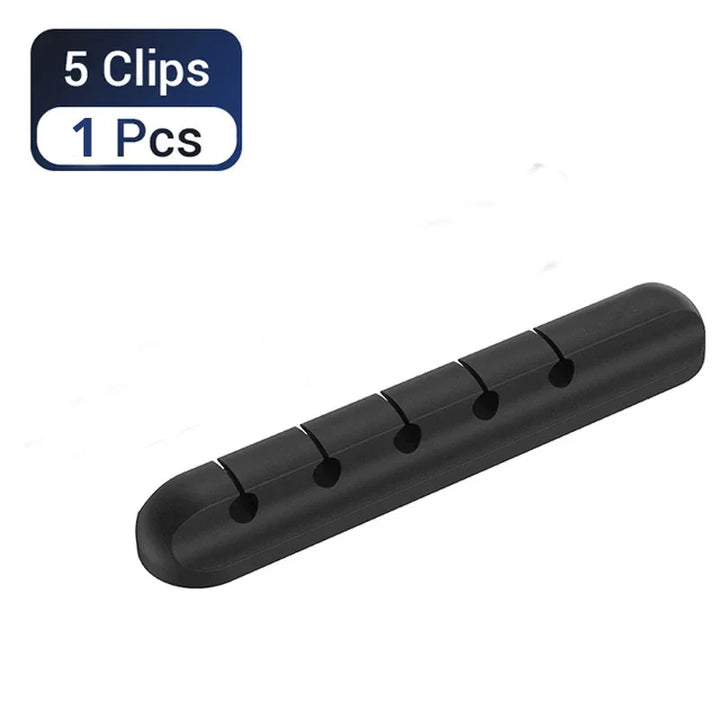 L16 Cable Organizer Silicone USB Winder Desktop Tidy Management Clips Holder for Mouse Headphone Wire