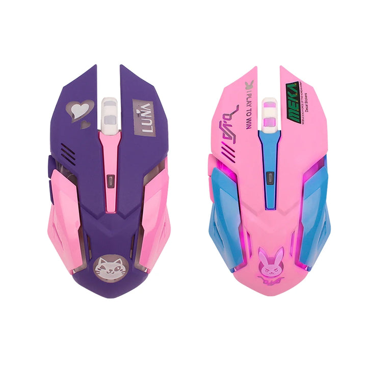 2.4GHz Wireless Mechanical Gaming Mice 2400DPI Breathing Optical Mouse Adjustable Ergonomic 6 Buttons Mute Mouse for Gamer PC
