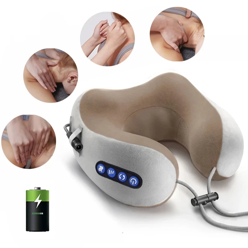 Electric Neck Massager Vibration U Shaped Pillow Multifunctional Shoulder Cervical Massager Heating  Relax Massage Pillow
