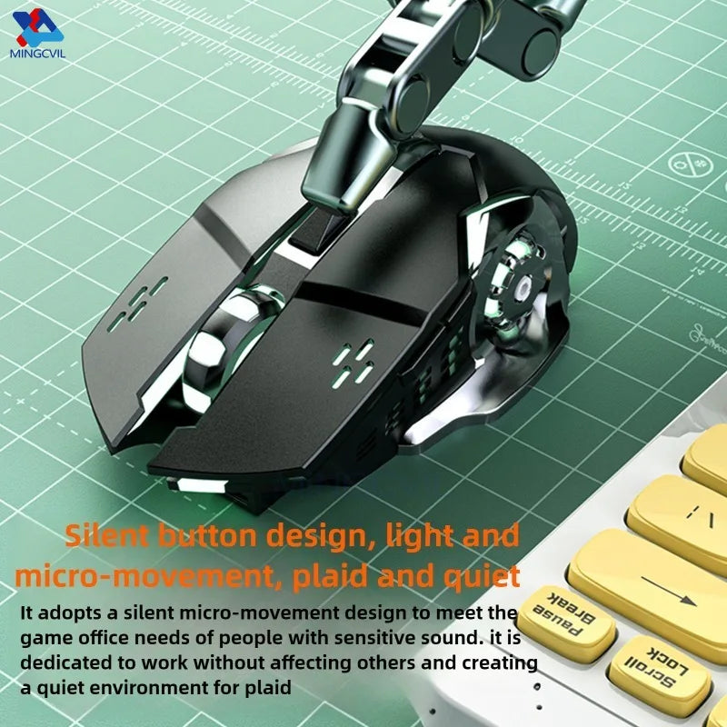 MINGCVIL Rechargeable Wireless Mouse Gaming Computer Bluetooth Mouse USB Mechanical E-Sports Backlight PC Mouse For Computer