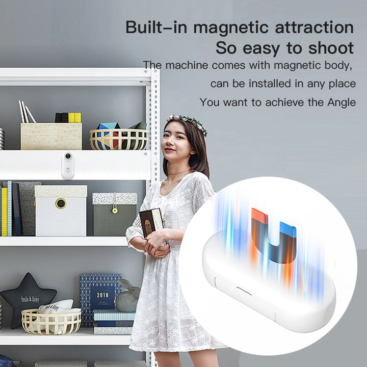 1080P Tiny Action Camera WiFi Sports Camera 120° Wide Angle Lens Video Camera with Magnetic Lanyard Back Clip Water Resistant