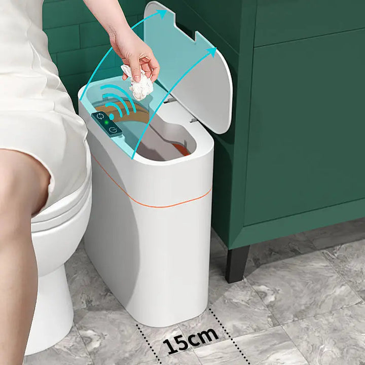"battery-powered smart garbage bin with lid"