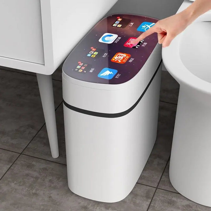 "no-touch trash can with odor control USA"